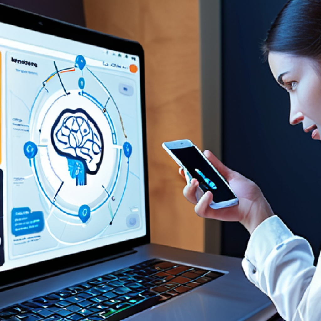 **Prompt 1: Understanding the Customer's Pulse**
    A dynamic digital illustration depicting diverse customers interacting with various touchpoints: a smartphone displaying an e-commerce site, a tablet with an app, and a laptop with a customer service chat window. Subtle, glowing data streams emanate from their interactions, converging towards a central, abstract brain-like or neural network core that represents AI. Above the core, an ethereal, illuminating "insight" icon pulsates. In the background, elements subtly hint at a treasure map or the submerged part of an iceberg, symbolizing the discovery of hidden needs. The overall atmosphere should be modern, clean, and vibrant, emphasizing real-time feedback, deep customer understanding, and the proactive harnessing of data for business growth.