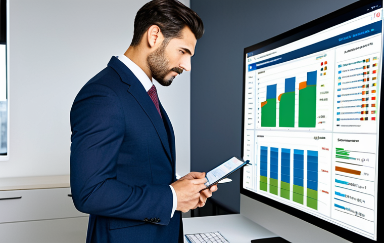 고객 피드백 시스템의 유연성 강화 방법 - **Prompt:** A data analyst in a modern office, reviewing customer feedback dashboards, wearing a pro...