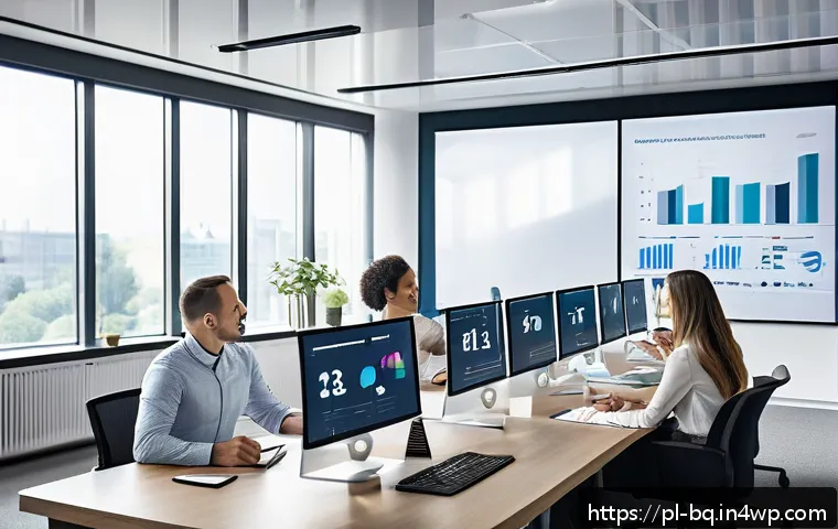 고객 피드백을 통한 제품 개선 피드백 루프 구축 - A modern office scene showing a diverse team of professionals gathered around a conference table act...